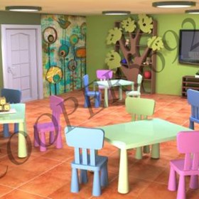 3d визуализации: Интерьер детского сада
